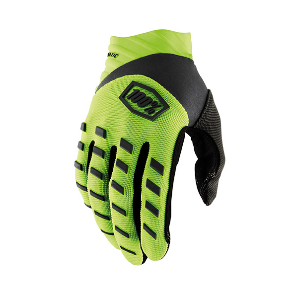 GUANTI 100% AIRMATIC YOUTH FLUO YELLOW/BLACK (M)