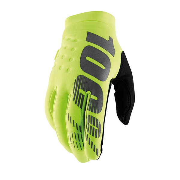 GUANTI 100% BRISKER YOUTH FLUO YELLOW/BLACK (S)