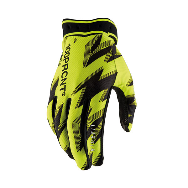 GUANTI 100% RIDEFIT FLUO YELLOW/BLACK (XL)