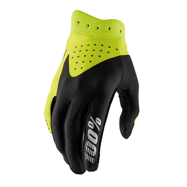 GUANTI 100% ITRACK BLACK/FLUO YELLOW (L)
