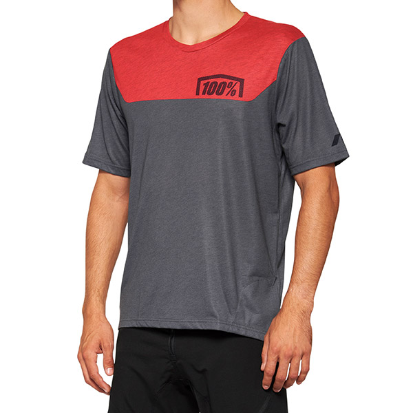 AIRMATIC Short Sleeve Jersey Red/Charcoal - M