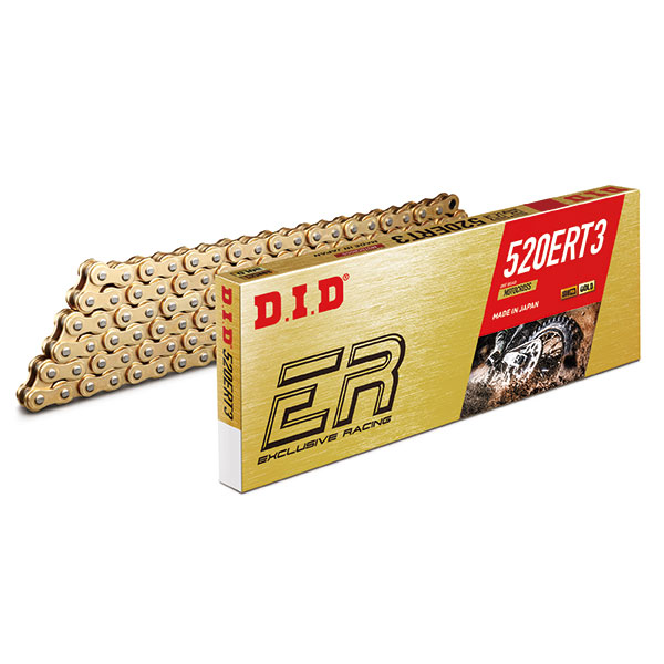 CATENA DID 520ERT3 (Gold & Gold) - Lunghezza: 100 maglie con giunto a clip (RJ)