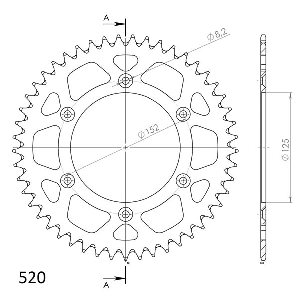 CORONA IN ALLUMINIO P520 - Z51 (DIS.00534)