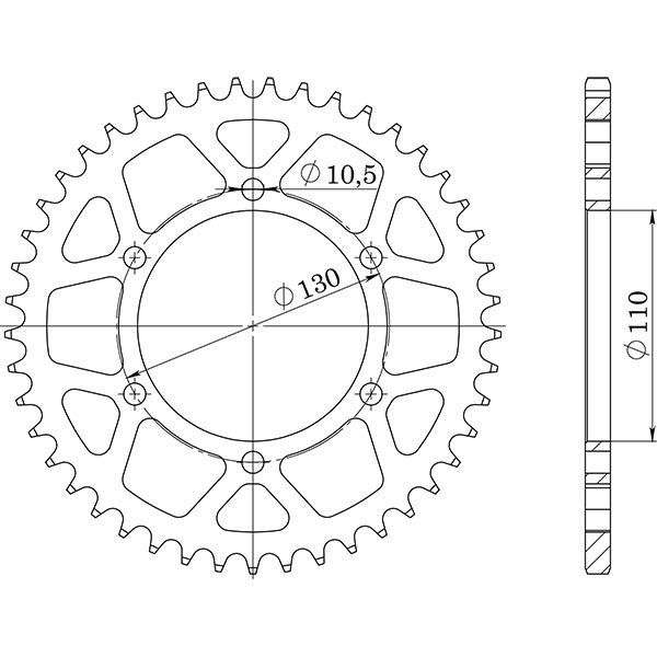 CORONA IN ALLUMINIO P525 - Z47 (DIS.13810)