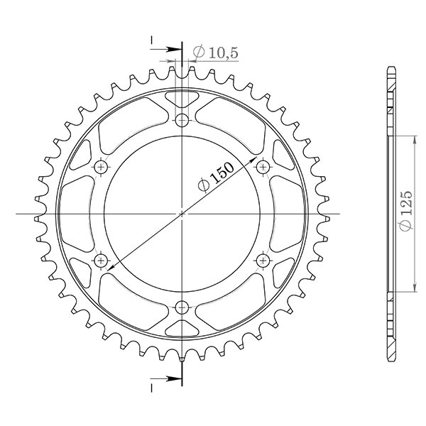 CORONA IN ALLUMINIO P525 - Z42 (DIS.45501)