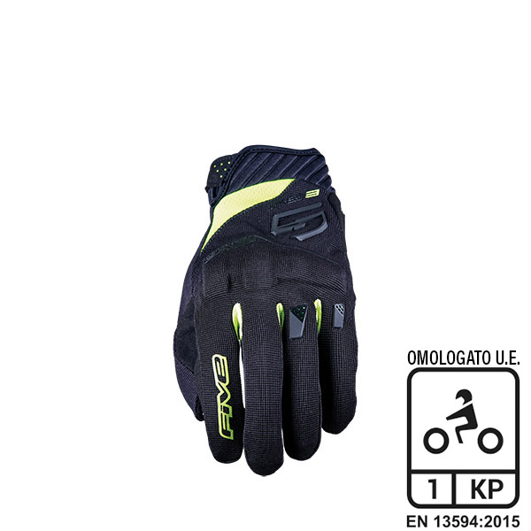 GUANTI FIVE RS3 EVO BLACK/FLUO YELLOW (XL)
