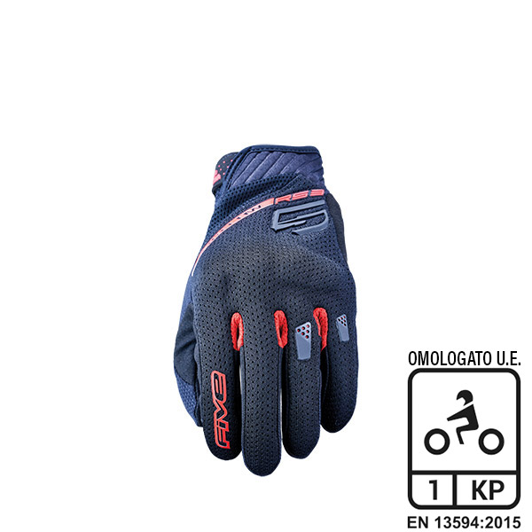 GUANTI FIVE RS3 EVO AIRFLOW BLACK/RED (M)