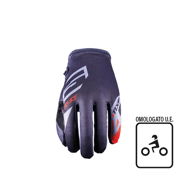 GUANTI FIVE MXF4 SCRUB GREY/FLUO RED (S)